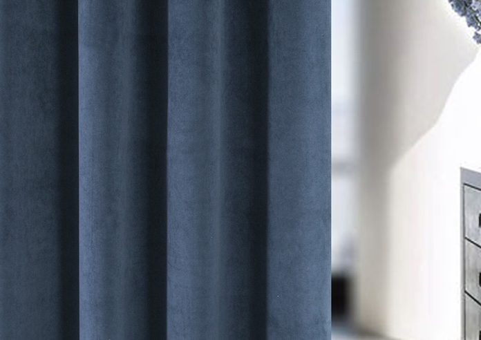 Oxford (Blackout) Pencil Pleat, Navy - Ready Made Curtains - Image 5